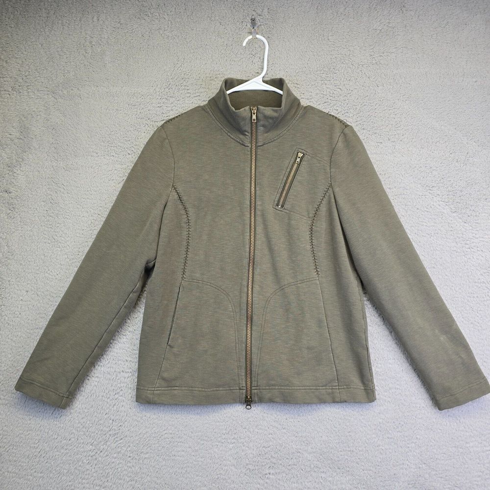 Royal Robbins Sweater‎ Women's Large Green Full Zip Lightweight Stretchy Hiking